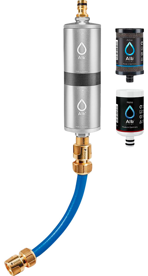 AlbMobil Fusion Active & Nano, drinking waterfilter for camping titanium